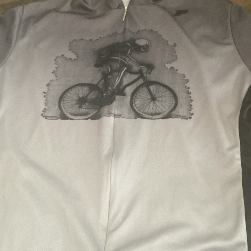 Gray Primal Cycling Jersey with Graphic Bicycle Print